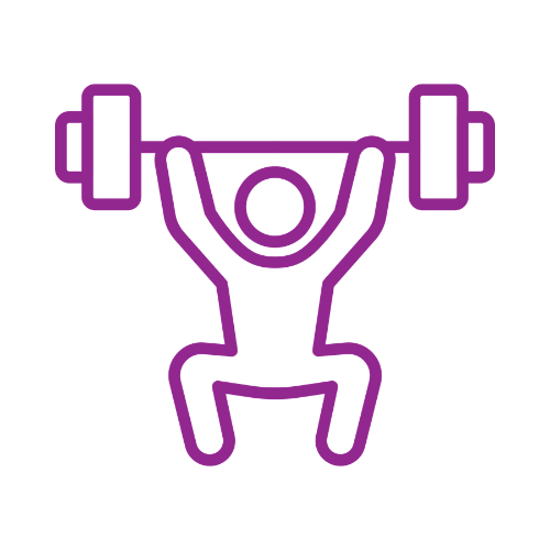 icon of person lifting weights