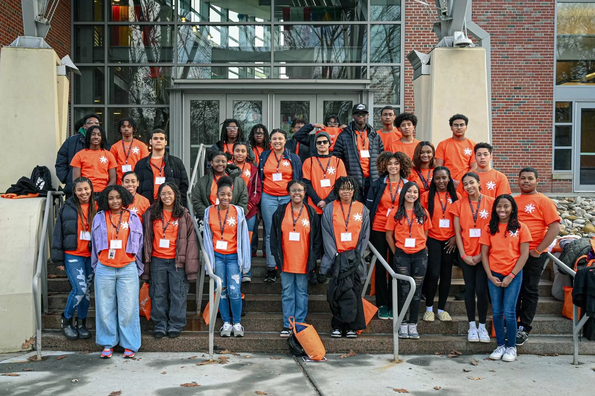 Group of students standing outside
