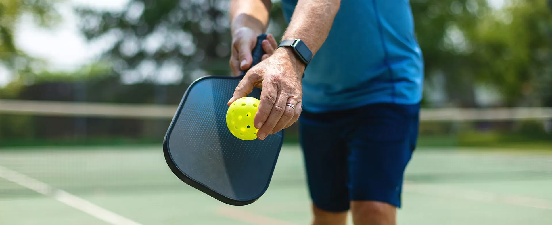 Man playing pickleball