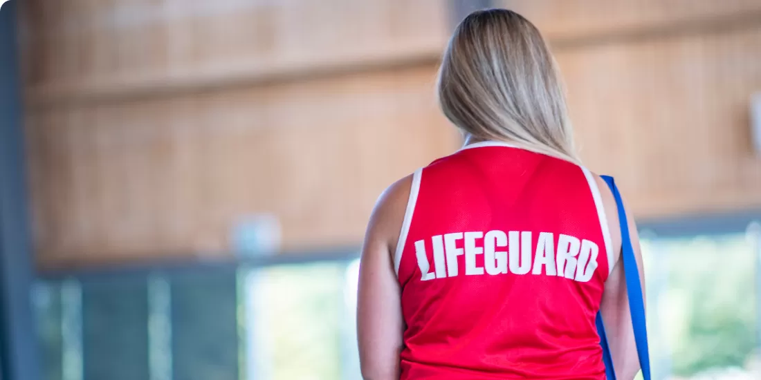 Lifeguard by pool