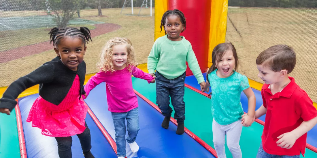 Kids in Bounce House
