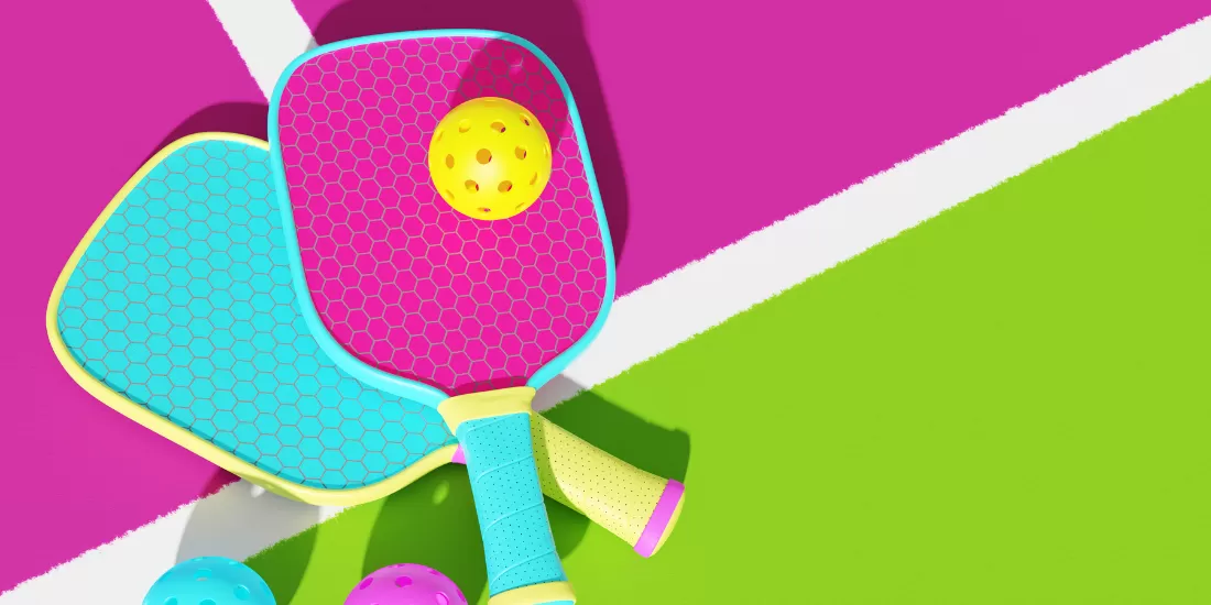 Pickleball paddles and pickleballs