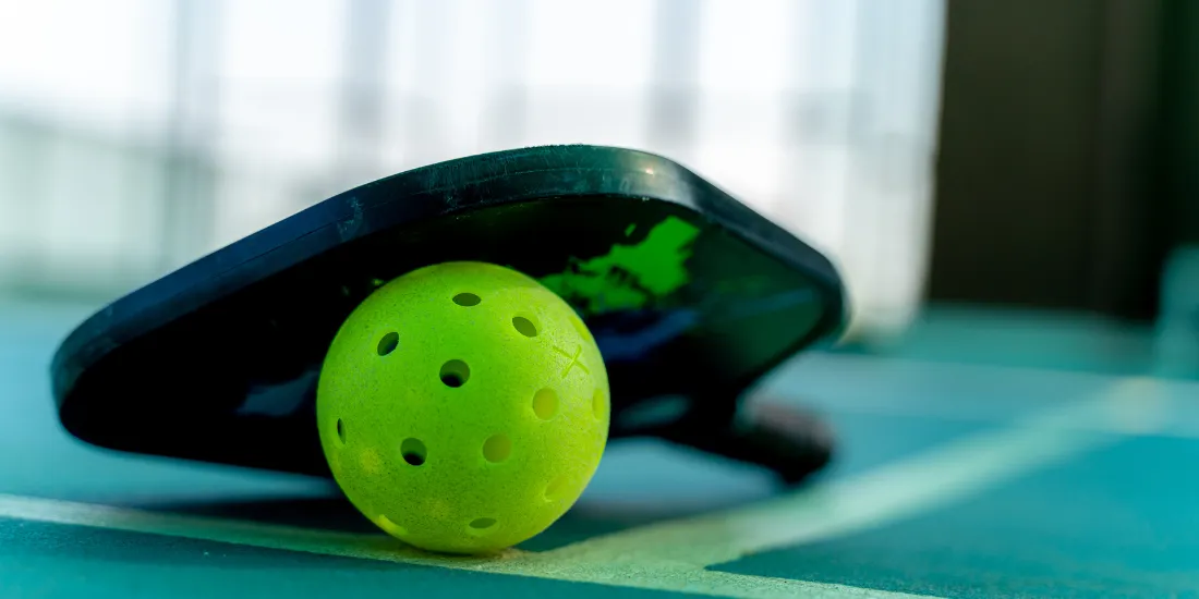 Pickleball paddle covering pickleball