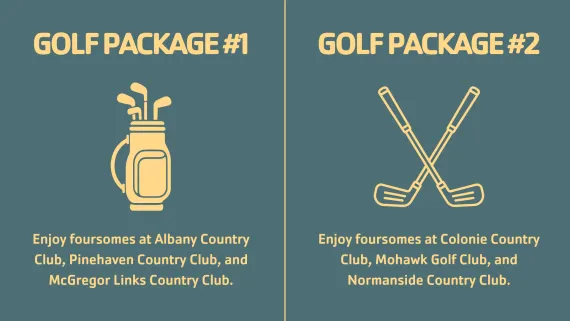 Golf package giveaway prizes