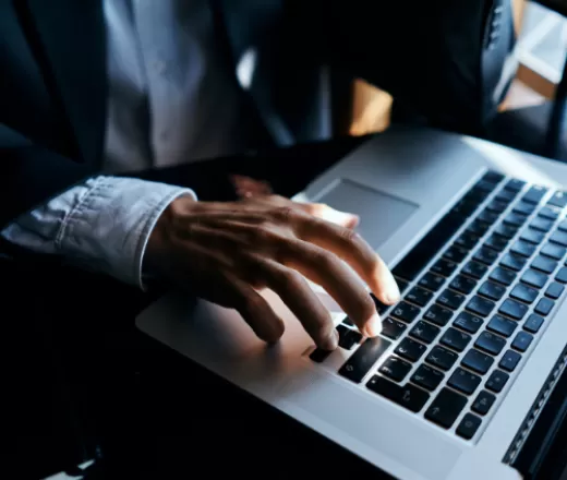 person on a computer